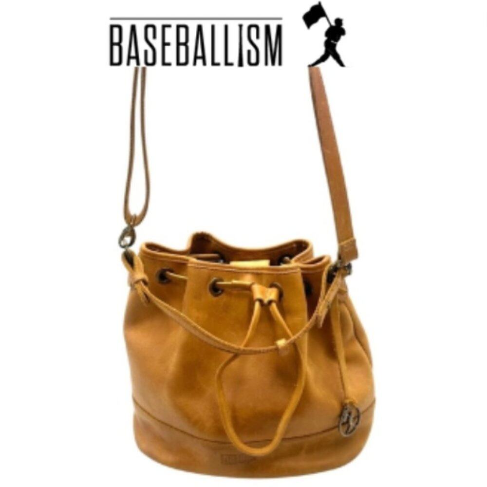 BASEBALLISM VINTAGE Look - authentic genuine leather bucket crossbody handbag